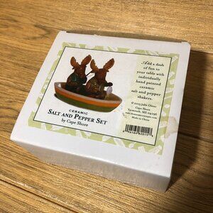 Cape Shore Salt and Pepper Fishing Moose pair, ceramic shakers